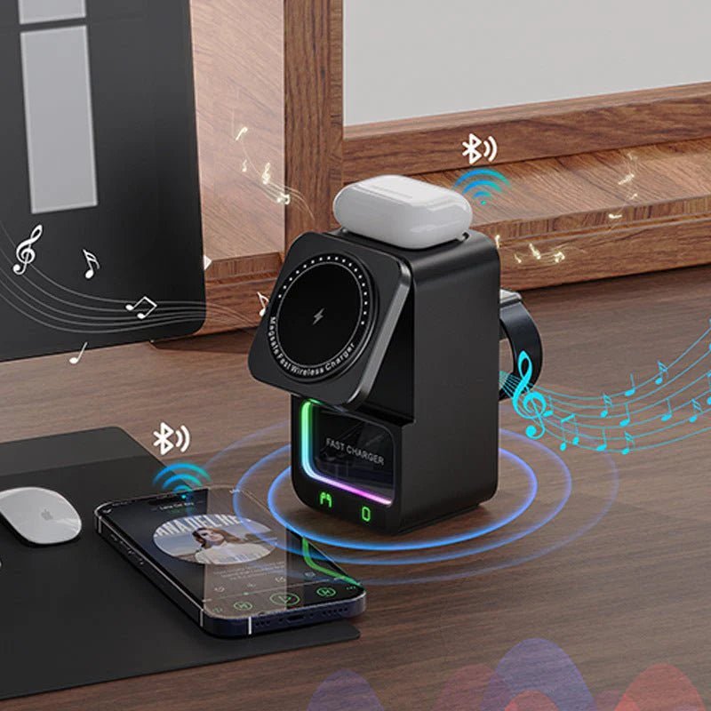Bluetooth Speaker 5 - in - 1 Wireless Charger - XONIVE