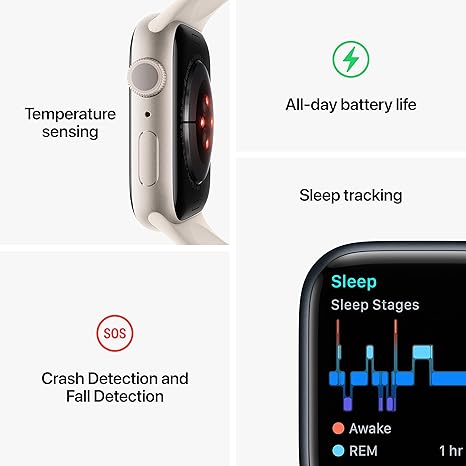 Apple Watch Series 8 [GPS, 45mm] - Midnight Aluminum Case with Midnight Sport Band Apple